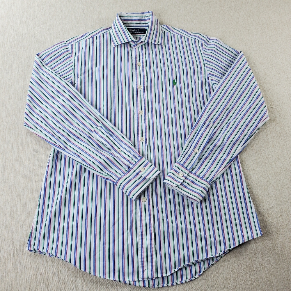 Polo Ralph Lauren Shirt Men's Large Multi-Color Striped